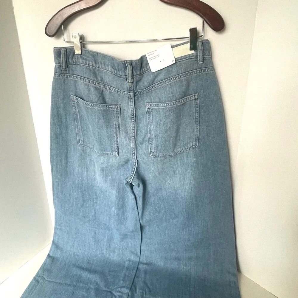 DL1961 Hepburn Wide Leg High Rise Jeans Womens 29 River Bank Lightweight - Picture 8 of 11